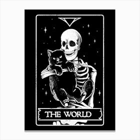 The World - Death Skull Cat Gift Canvas Print