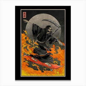 Soul Skating Grim Reaper Canvas Print