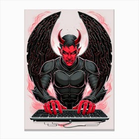 Devil On A Computer 1 Canvas Print