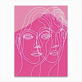 Line Art Intricate Simplicity In Pink 8 Canvas Print