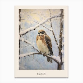 Vintage Winter Animal Painting Poster Falcon 3 Canvas Print