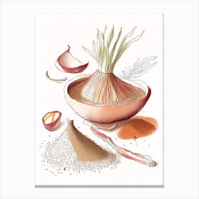 Onion Powder Spices And Herbs Pencil Illustration 1 Canvas Print