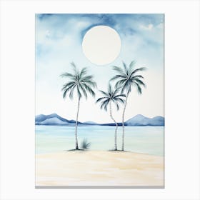 Watercolour Of Whitehaven Beach   Queensland Australia 0 Canvas Print