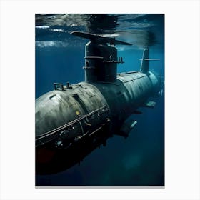 Submarine In The Ocean -Reimagined 3 Canvas Print