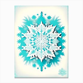 Ice, Snowflakes, Vintage Sketch 2 Canvas Print