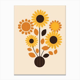 Sunflowers In A Vase 3 Canvas Print