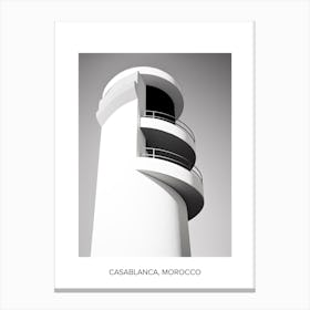 Poster Of Faro, Portugal, Photography In Black And White 2 Canvas Print