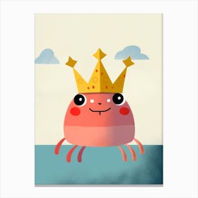 Little Crab 1 Wearing A Crown Canvas Print