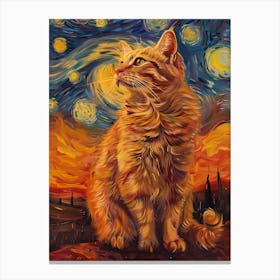 Starry Night Cat 10 Canvas Print