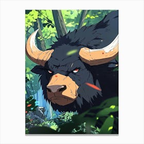 Bull In The Forest Canvas Print