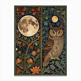 William Morris Owl And Moon Canvas Print