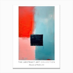 Red Blue And Black Colourful Abstract Exhibition Poster Canvas Print
