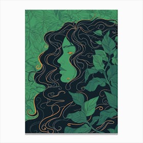 Woman In A Forest Canvas Print