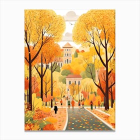 Canberra In Autumn Fall Travel Art 3 Canvas Print