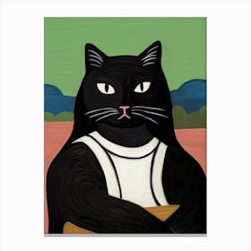 La Mona Lisa, Black Cat, Gioconda Leonardo Da Vinci 2 Canvas Print