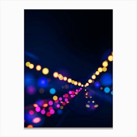 Abstract Blurred Lights In The Night - synthwave neon poster Canvas Print