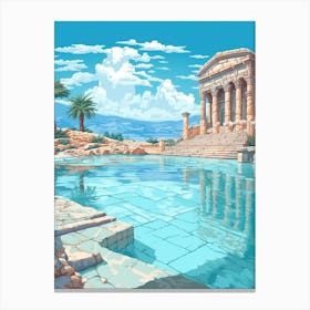 Pamukkale Thermal Pools And Hierpolis Cleopatras Pool 2 Canvas Print