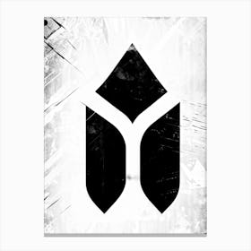 Arrow Graphically Depicted With Stark Contrast Between Its White Directional Mark And The Black Abst Canvas Print