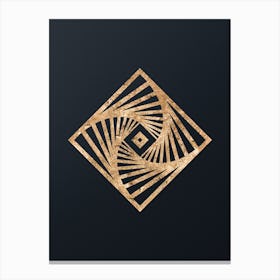 Abstract Geometric Gold Glyph on Dark Teal n.0127 Canvas Print