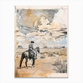 Big Sky Country Cowboy Collage 3 Canvas Print