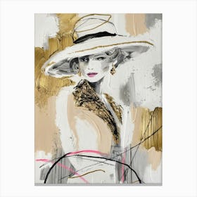 Lady In A Hat 3 Canvas Print