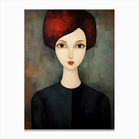Contemporary art of woman's portrait Canvas Print