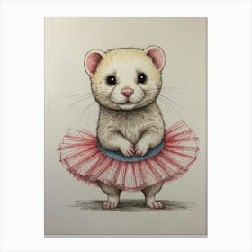 Ferret In Tutu 6 Canvas Print