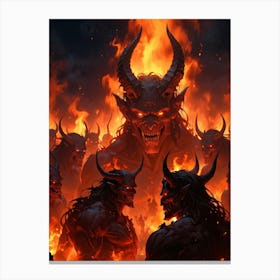 Demons On Fire 1 Canvas Print