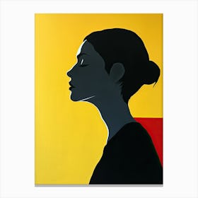 Silhouette Of A Woman, Minimalism 2 Canvas Print