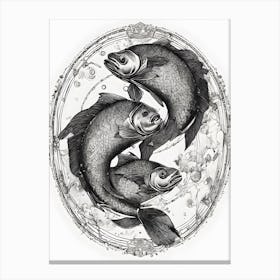 Three Fish In A Circle Canvas Print