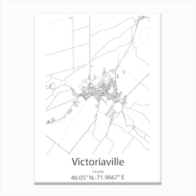 Victoriaville,Canada Minimalist Map Canvas Print