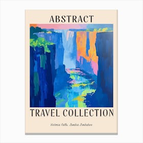 Abstract Travel Collection Poster Victoria Falls Zambia Zimbabwe 4 Canvas Print