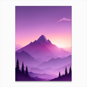 Misty Mountains Vertical Composition In Purple Tone 71 Canvas Print