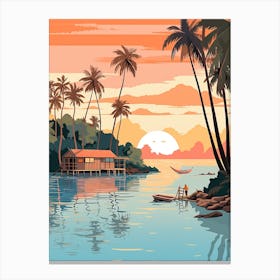 Pacific Islands 1 Travel Illustration Canvas Print