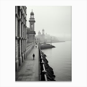 La Coruna, Spain, Black And White Analogue Photography 3 Canvas Print