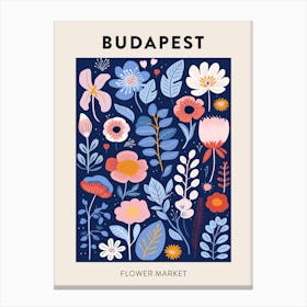 Flower Market Poster Budapest Hungary 2 Canvas Print