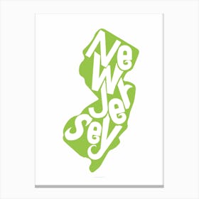 New Jersey State Typography Canvas Print