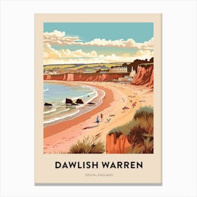 Devon Vintage Travel Poster Dawlish Warren 2 Canvas Print