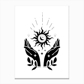 Sun And Hands Canvas Print