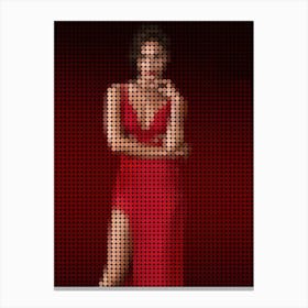 Red Notice Gal Gadot In A Pixel Dots Art Style Canvas Print