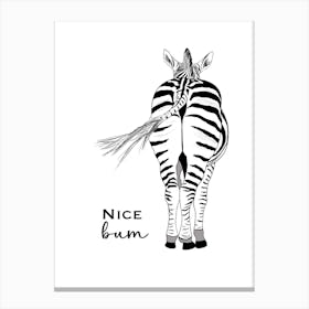 Zebra Bum Funny Animal Bathroom Canvas Print