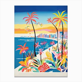 Long Beach, California, Matisse And Rousseau Style 4 Canvas Print