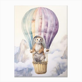 Baby Meerkat 2 In A Hot Air Balloon Canvas Print
