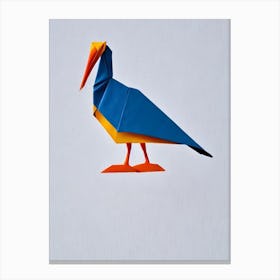 Pelican Origami Bird Canvas Print