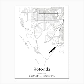 Rotonda,United States Minimalist Map Leinwandbilder