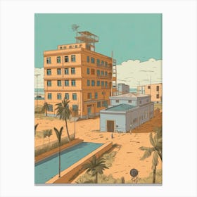 Luanda Angola Travel Illustration 2 Canvas Print