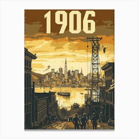 Aihrgdesign A Vintage Poster Depicting The Rebuilding Of San 1 Canvas Print