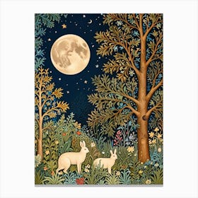 William Morris Rabbits In The Woods Canvas Print