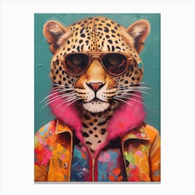 Leopard In Sunglasses Pop Canvas Print