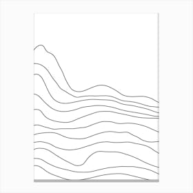 Wave Line Drawing Canvas Print